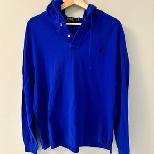 Polo Ralph Lauren cobalt blue hooded polo shirt